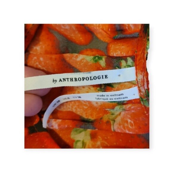 Anthropologie **Strawberry Print Sleeveless Top** Size 6 EUC - Picture 9 of 12